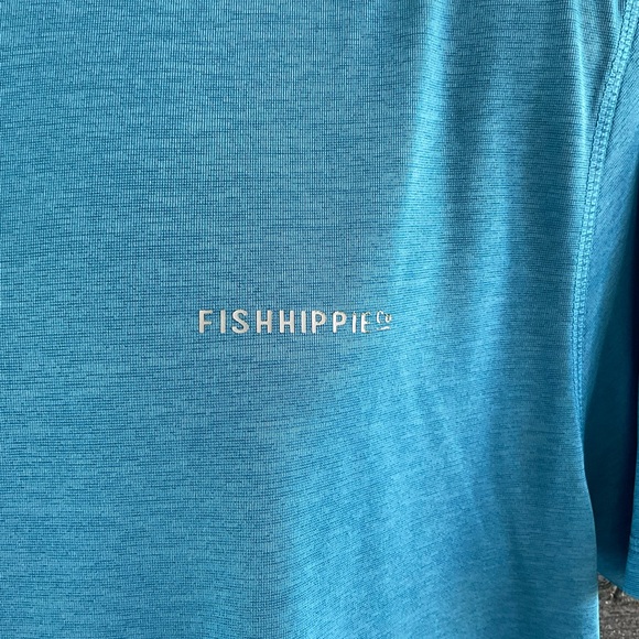 Fish Hippie Co. Blue  performance casual shirt Size Large (F1) - Picture 3 of 9